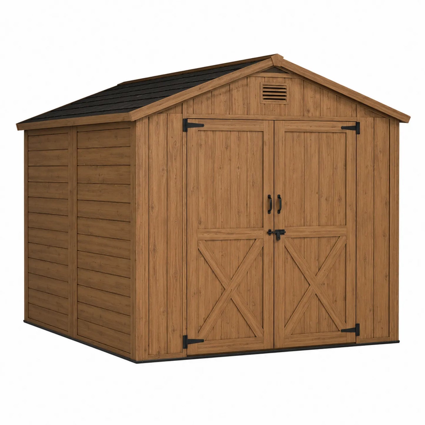 Domek ogrodowy z tworzywa drewnopodobnego brązowy 320 cm x 240 cm x 205 cm