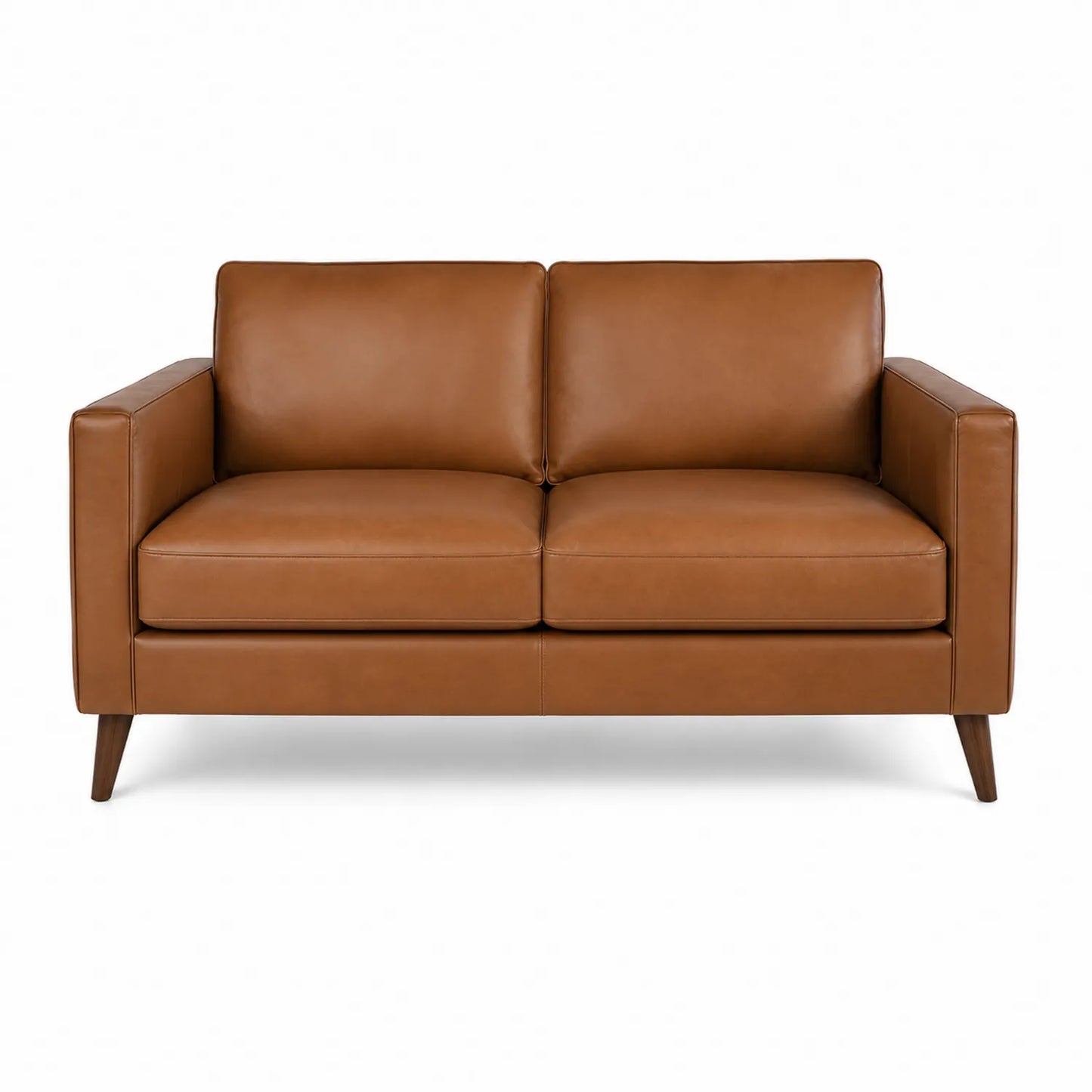 Sofa dwuosobowa skórzana brązowa 180x90x80 cm