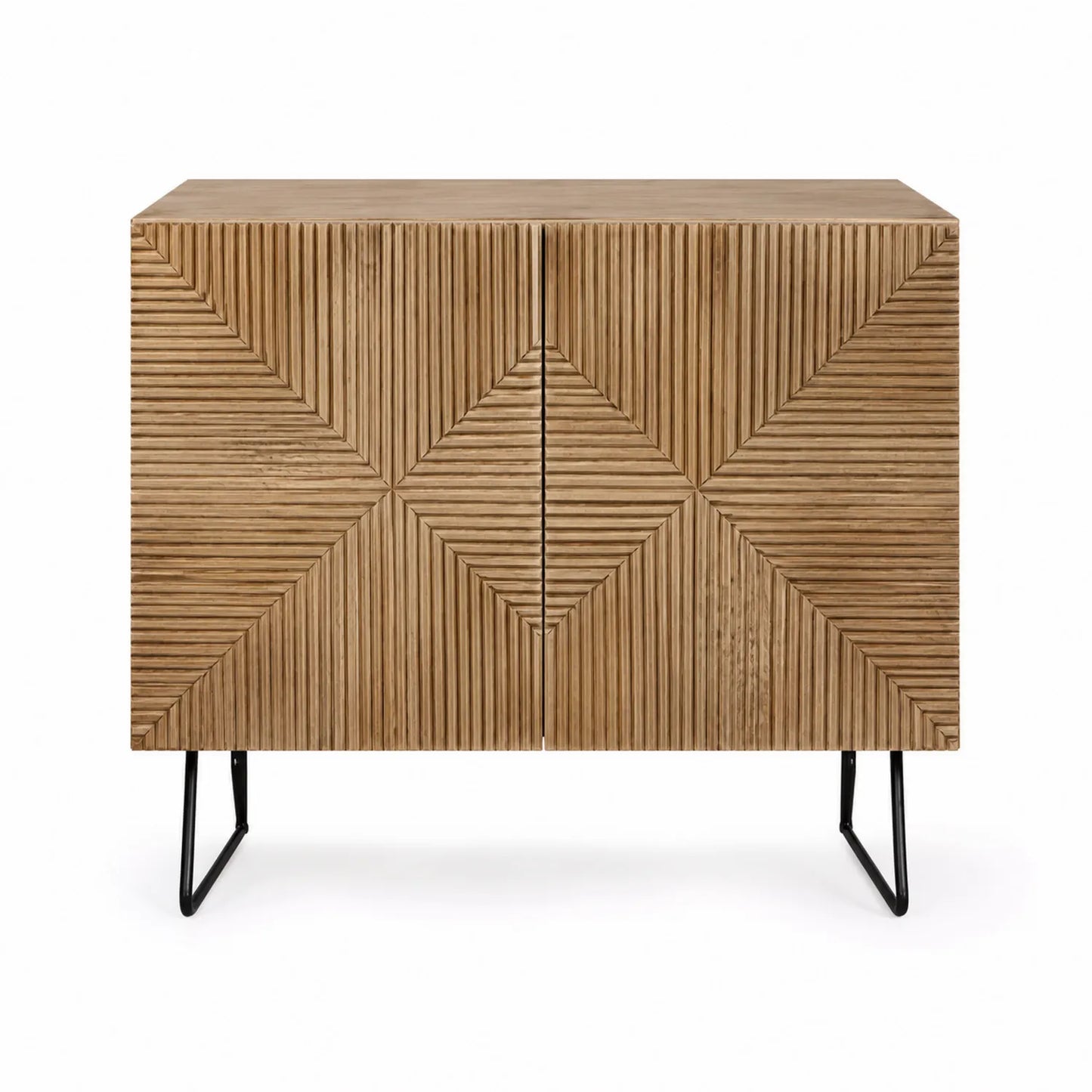 Komoda drewniana z geometrycznym wzorem 90x40x80 cm