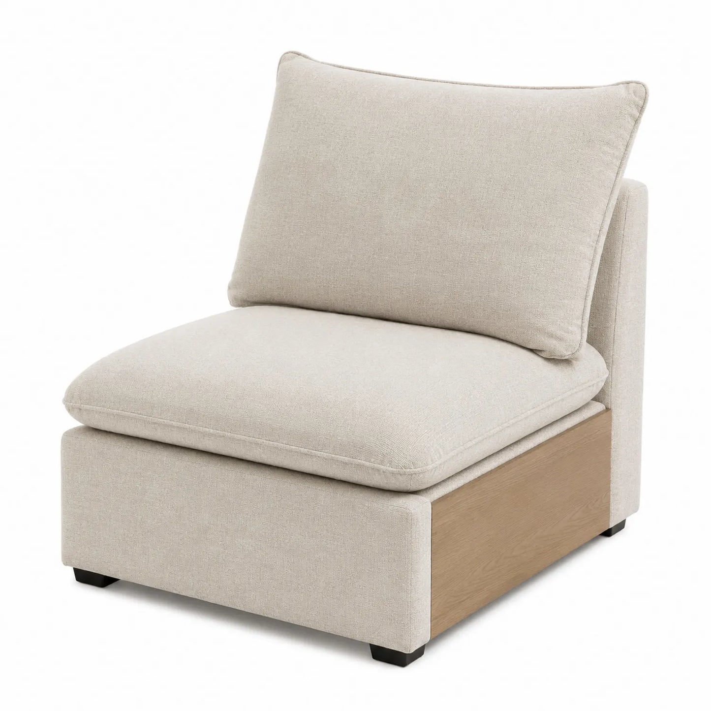 Sofa Modułowa Tkanina Beżowa z Drewna 80x85x90 cm