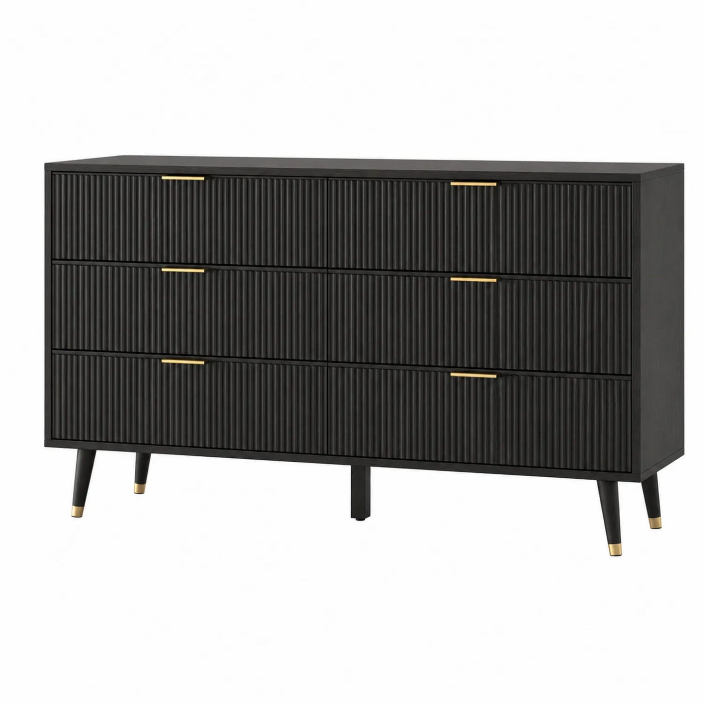 Komoda z szufladami drewniana czarna 120x40x80 cm