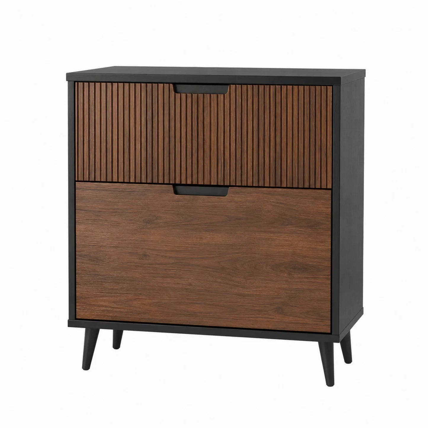 Szafka na buty z płyty MDF ciemnobrązowa 80x30x100 cm