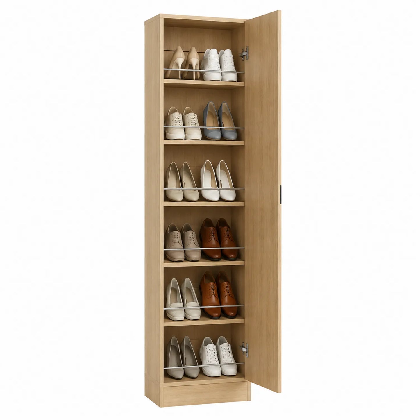 Regał na buty z płyty wiórowej dębowy 180x50x30 cm