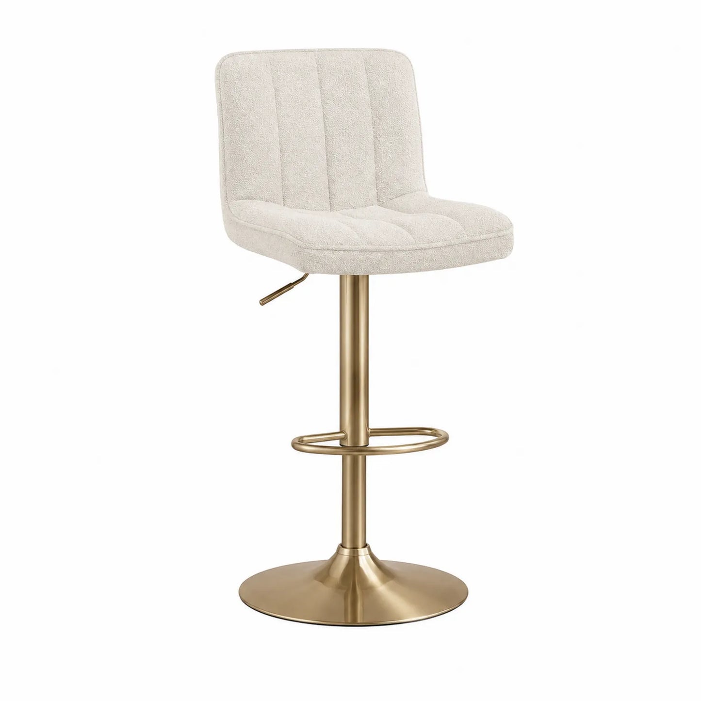 Stołek barowy regulowany z tkaniny beżowy