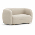 Beżowa sofa dwuosobowa z tkaniny, 140x70x80 cm