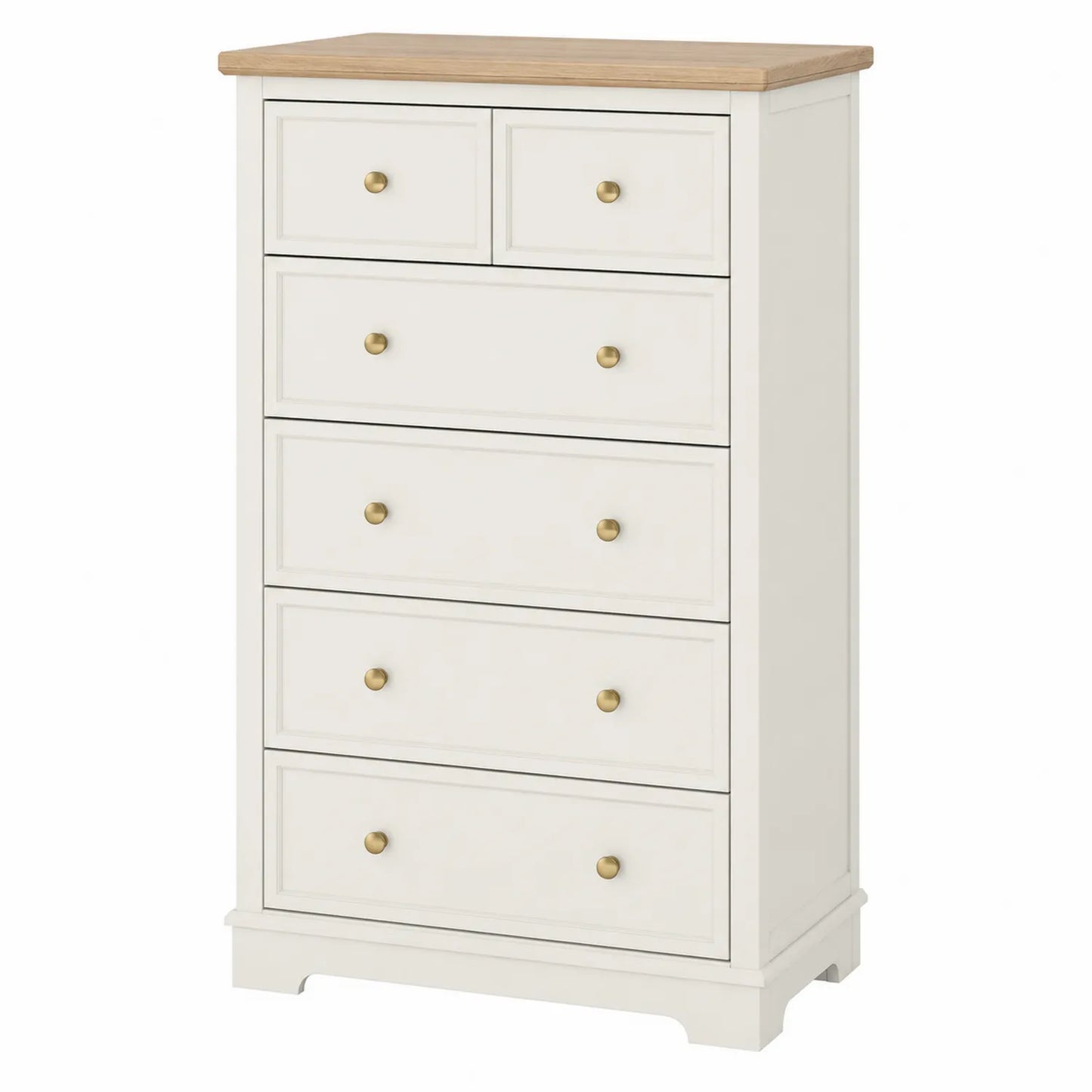 Komoda z szufladami MDF Biała 6 Szuflad Drewno