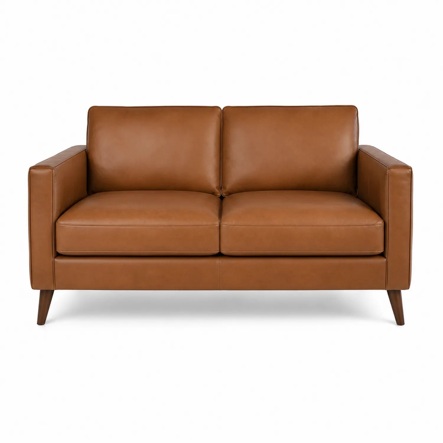 Sofa dwuosobowa skórzana brązowa 180x90x80 cm