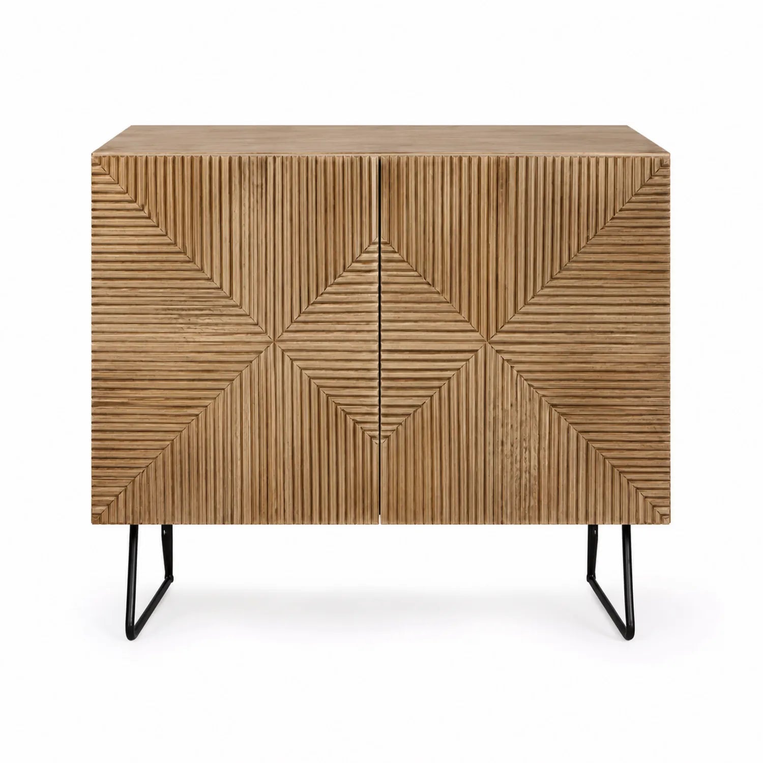 Komoda drewniana z geometrycznym wzorem 90x40x80 cm