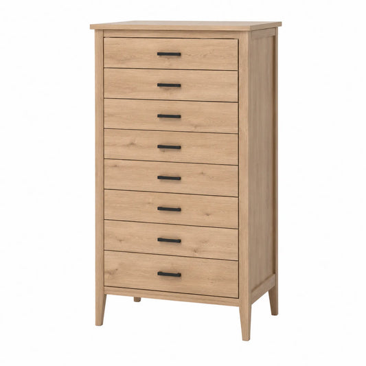 Drewniana komoda z szufladami dąb naturalny 60x40x120 cm