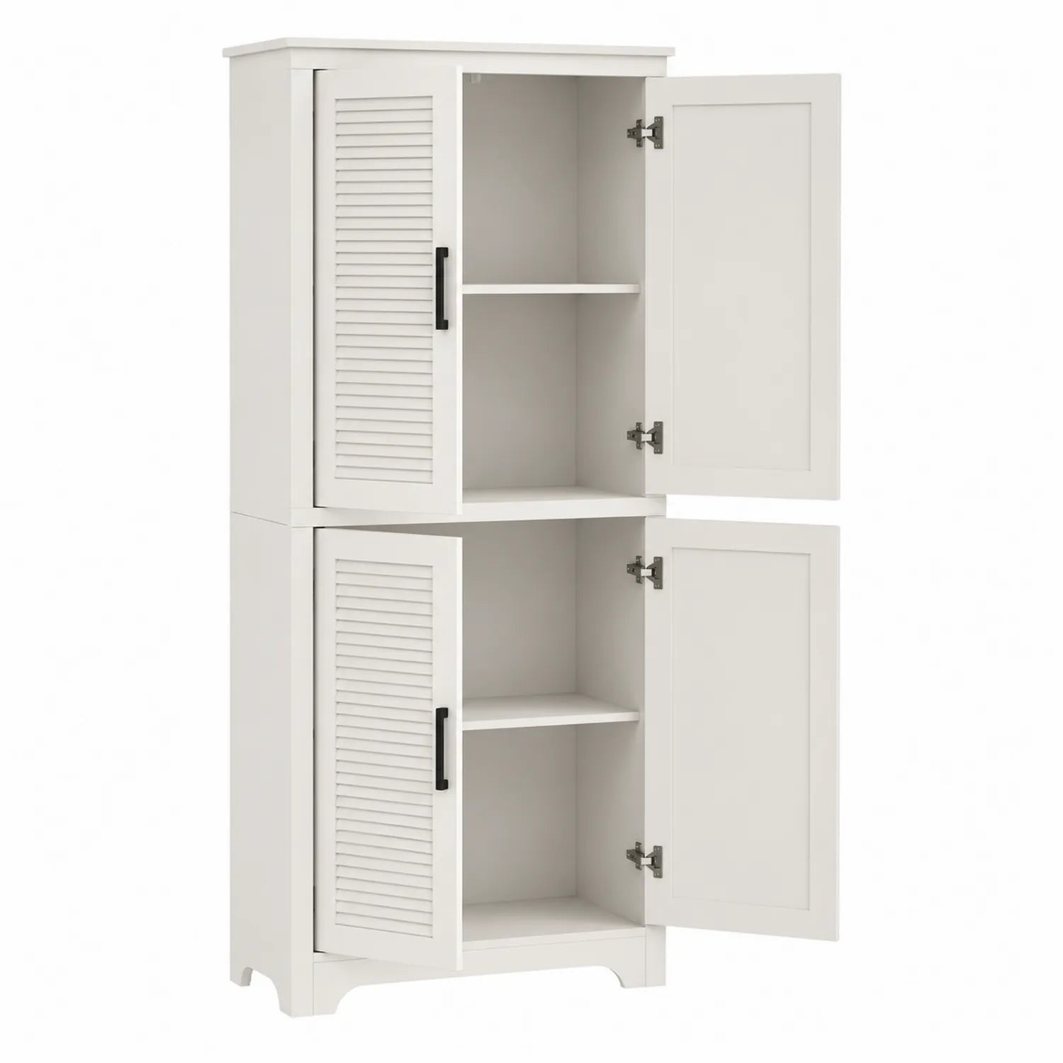 Biały kredens kuchenny MDF z półkami 180x60x30 cm
