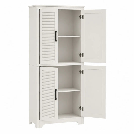 Biały kredens kuchenny MDF z półkami 180x60x30 cm