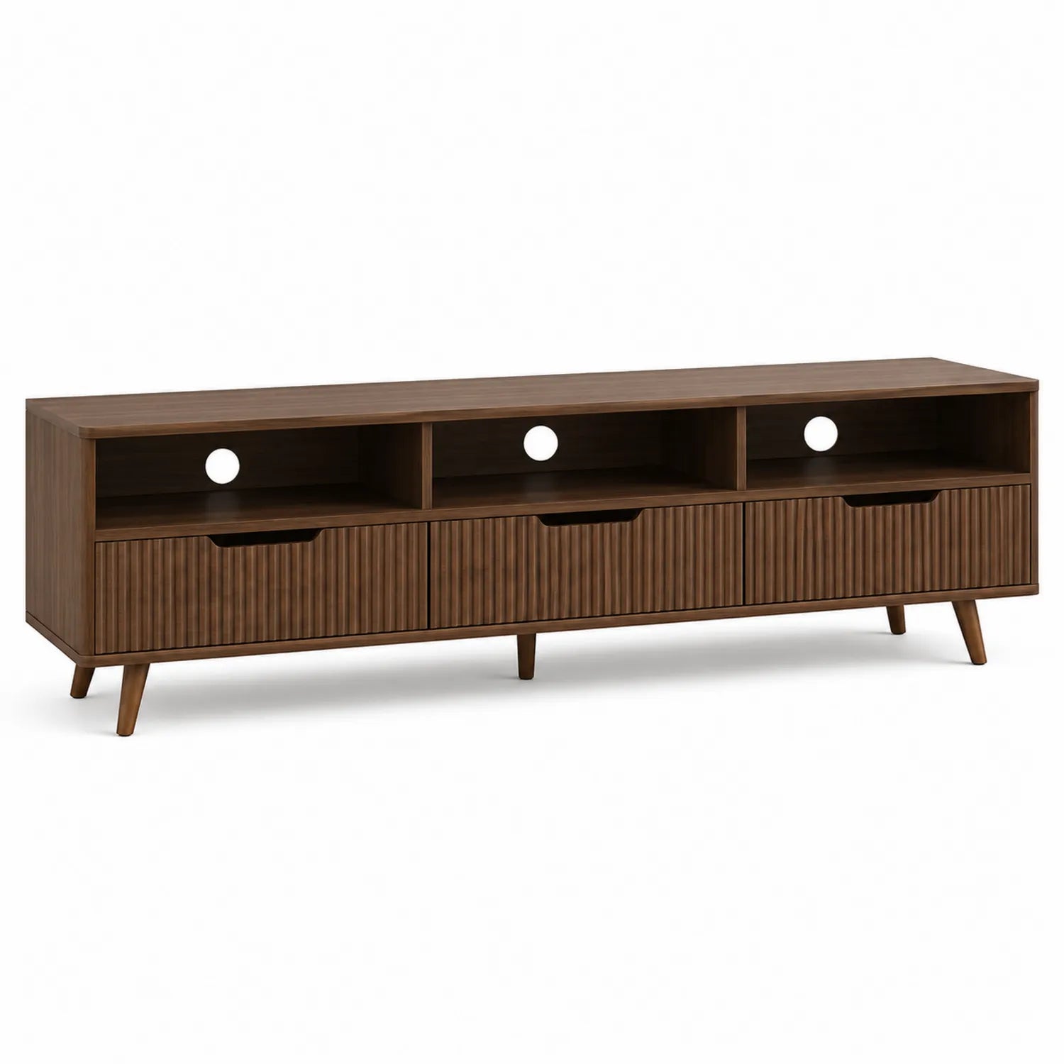 Szafka RTV drewniana z półkami brązowa 180x40x55 cm