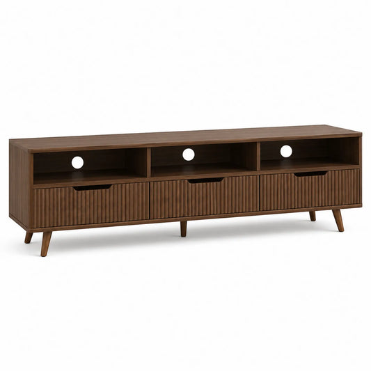 Szafka RTV drewniana z półkami brązowa 180x40x55 cm