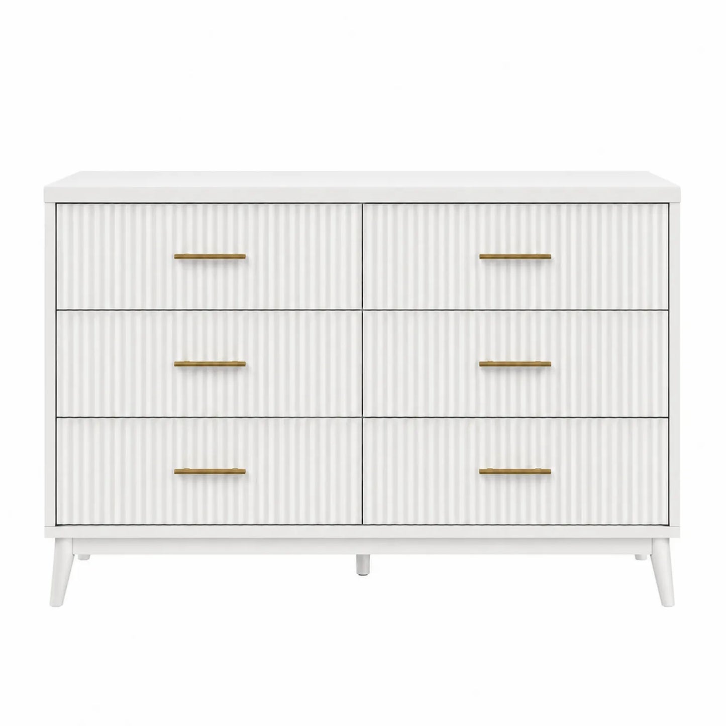 Komoda z szufladami MDF Biała 6 szuflad