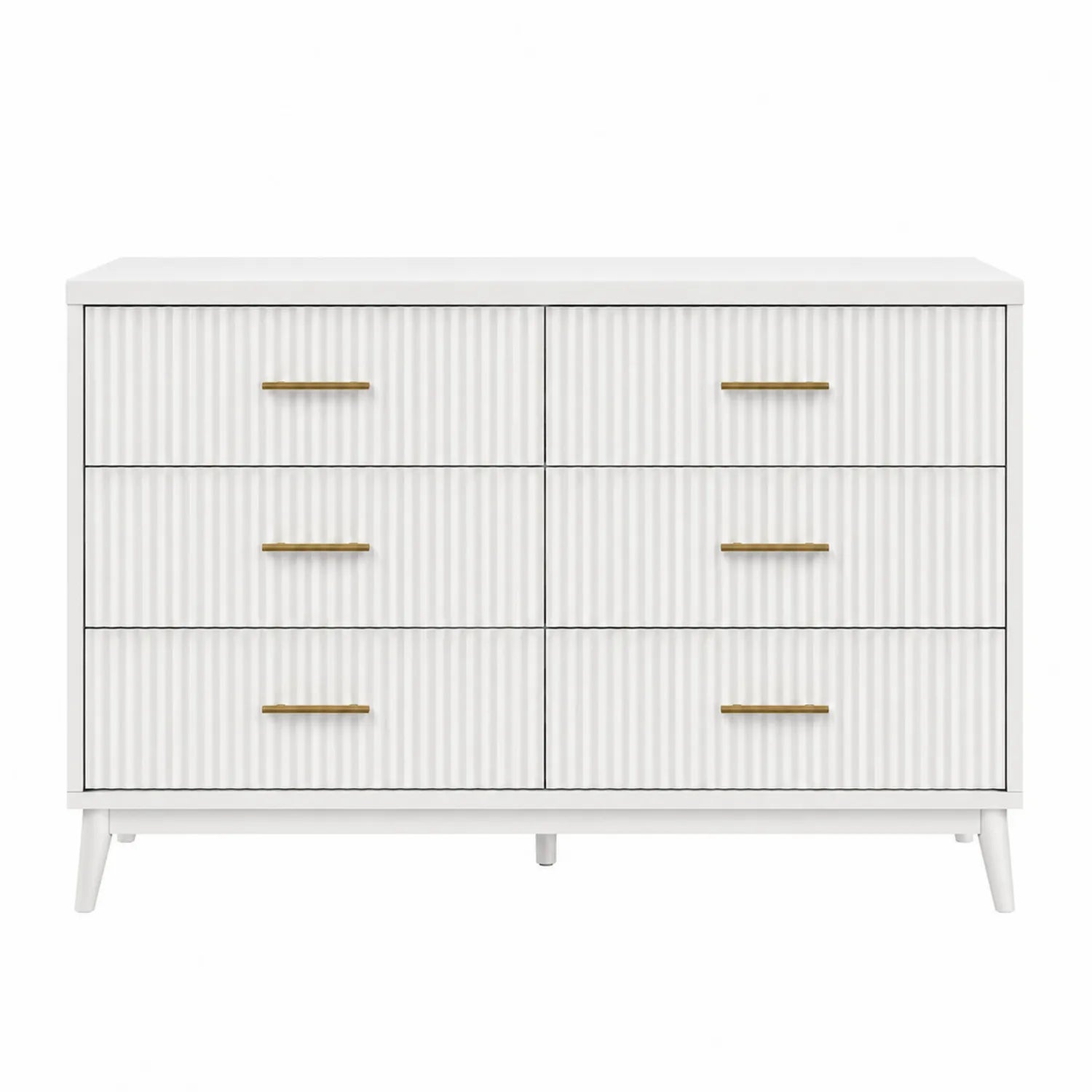 Komoda z szufladami MDF Biała 6 szuflad