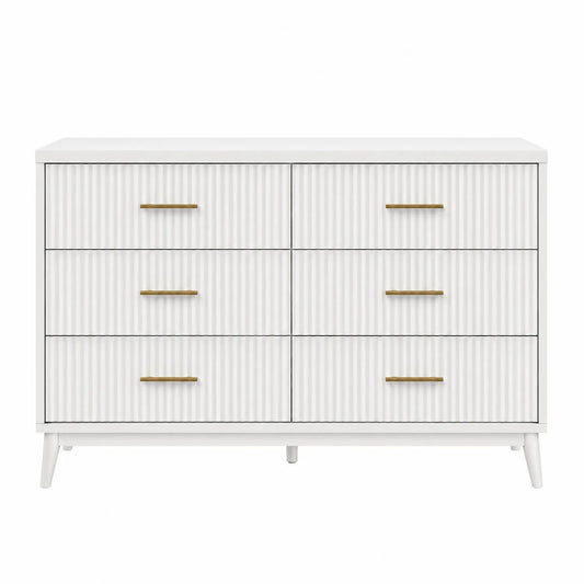 Komoda z szufladami MDF Biała 6 szuflad