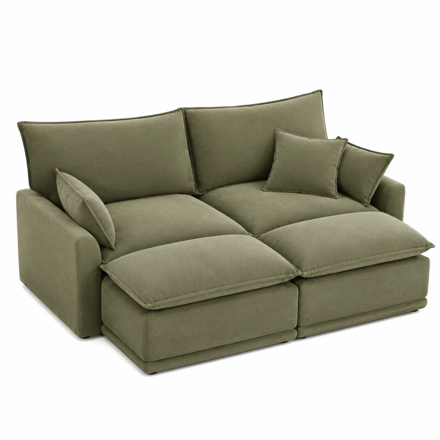 Sofa modułowa z tkaniny zielona