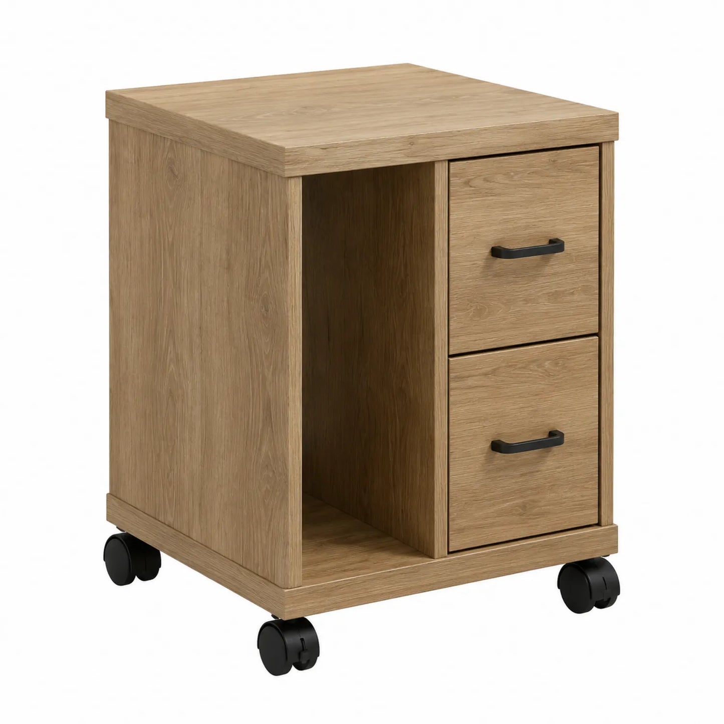 Mobilna szafka z 2 szufladami MDF dąb 40x40x56 cm