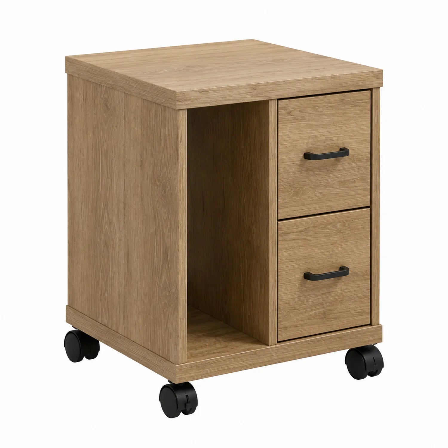 Mobilna szafka z 2 szufladami MDF dąb 40x40x56 cm
