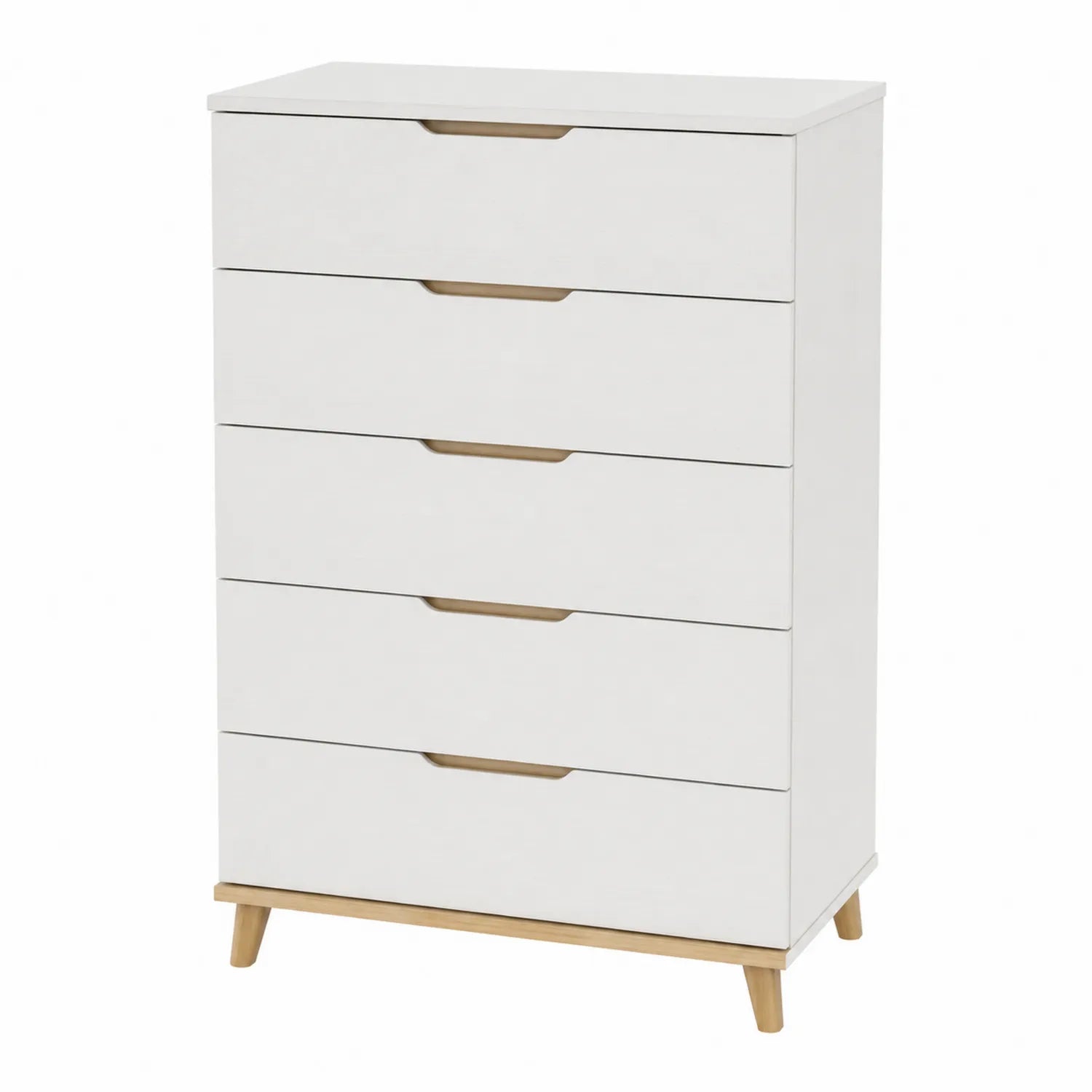Komoda z 5 szufladami MDF Biała
